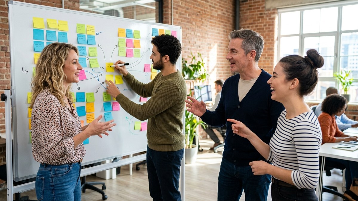 KI-Workshop für Führungskräfte: Team erarbeitet gemeinsam Prompt-Strategien